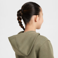 Nike Sportswear Club Big Logo Fleece Hoodie Trainingspak Kids Olijfgroen Wit