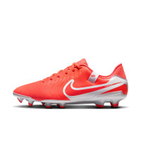 Nike Tiempo Legend 10 Academy Gazon Naturel Gazon Artificiel Chaussures de Foot (MG) Rouge Vif Blanc