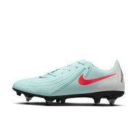 Nike Phantom GX II Academy Crampons Vissés Chaussures de Foot (SG) Anti-Clog Vert Menthe Rouge Noir