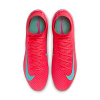 Nike Zoom Mercurial Superfly 10 Elite Gazon Naturel Chaussures de Foot (FG) Rouge Turquoise Rose