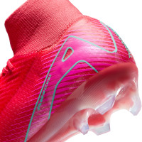 Nike Zoom Mercurial Superfly 10 Elite Gazon Naturel Chaussures de Foot (FG) Rouge Turquoise Rose