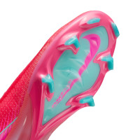 Nike Zoom Mercurial Superfly 10 Elite Gazon Naturel Chaussures de Foot (FG) Rouge Turquoise Rose