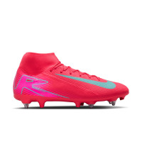Nike Zoom Mercurial Superfly 10 Academy Crampons Vissés Chaussures de Foot (SG) Anti-Clog Rouge Turquoise Rose