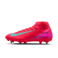 Nike Zoom Mercurial Superfly 10 Academy Crampons Vissés Chaussures de Foot (SG) Anti-Clog Rouge Turquoise Rose