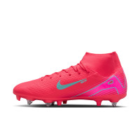 Nike Zoom Mercurial Superfly 10 Academy Crampons Vissés Chaussures de Foot (SG) Anti-Clog Rouge Turquoise Rose