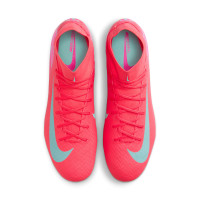 Nike Zoom Mercurial Superfly 10 Academy Crampons Vissés Chaussures de Foot (SG) Anti-Clog Rouge Turquoise Rose