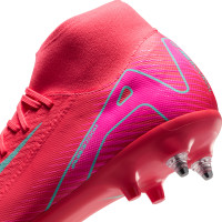 Nike Zoom Mercurial Superfly 10 Academy Crampons Vissés Chaussures de Foot (SG) Anti-Clog Rouge Turquoise Rose