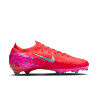 Nike Zoom Mercurial Vapor 16 Pro Gazon Naturel Chaussures de Foot (FG) Rouge Turquoise Rose