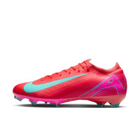 Nike Zoom Mercurial Vapor 16 Pro Gazon Naturel Chaussures de Foot (FG) Rouge Turquoise Rose