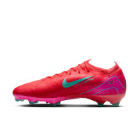 Nike Zoom Mercurial Vapor 16 Pro Gazon Naturel Chaussures de Foot (FG) Rouge Turquoise Rose