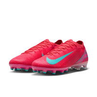 Nike Zoom Mercurial Vapor 16 Elite Gazon Artificiel Chaussures de Foot (AG) Rouge Turquoise Rose