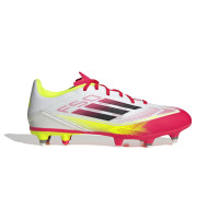 adidas F50 League Crampons Vissés Chaussures de Foot (SG) Blanc Rouge Noir Jaune