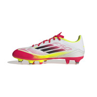 adidas F50 League Crampons Vissés Chaussures de Foot (SG) Blanc Rouge Noir Jaune
