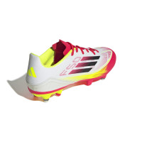 adidas F50 League Crampons Vissés Chaussures de Foot (SG) Blanc Rouge Noir Jaune