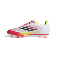 adidas F50 Club Gazon Naturel Gazon Artificiel Chaussures de Foot (MG) Blanc Rouge Noir Jaune