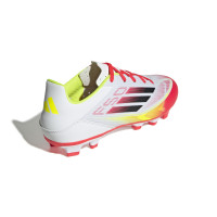 adidas F50 Club Gazon Naturel Gazon Artificiel Chaussures de Foot (MG) Blanc Rouge Noir Jaune