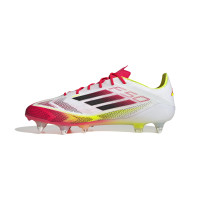 adidas F50 Elite Crampons Vissés Chaussures de Foot (SG) Blanc Rouge Noir Jaune