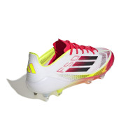 adidas F50 Elite Crampons Vissés Chaussures de Foot (SG) Blanc Rouge Noir Jaune