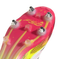 adidas F50 Elite Crampons Vissés Chaussures de Foot (SG) Blanc Rouge Noir Jaune