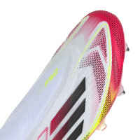 adidas F50 Elite Sans Lacets Crampons Vissés Chaussures de Foot (SG) Blanc Rouge Noir Jaune