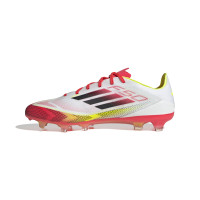 adidas F50 Pro Gazon Naturel Chaussures de Foot (FG) Blanc Rouge Noir Jaune