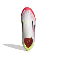 adidas F50 League Sans Lacets Gazon Naturel Artificiel Chaussures de Foot (MG) Enfants Blanc Rouge Noir Jaune