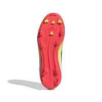 adidas F50 League Sans Lacets Gazon Naturel Artificiel Chaussures de Foot (MG) Enfants Blanc Rouge Noir Jaune