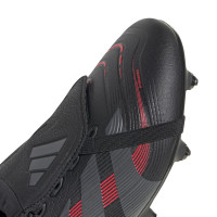 adidas Predator League FT Crampons Vissés Chaussures de Foot (SG) Noir Gris Rouge