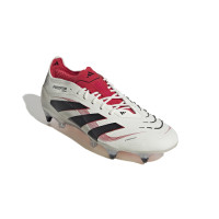 adidas Predator Elite Crampons Vissés Chaussures de Foot (SG) Blanc Noir Rouge