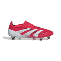 adidas Predator Elite Crampons Vissés Chaussures de Foot (SG) Rouge Blanc Noir