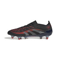 adidas Predator Elite Crampons Vissés Chaussures de Foot (SG) Noir Gris Rouge
