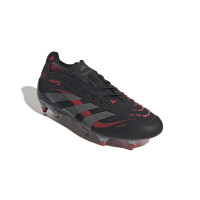 adidas Predator Elite Crampons Vissés Chaussures de Foot (SG) Noir Gris Rouge