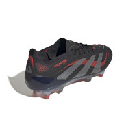 adidas Predator Elite Crampons Vissés Chaussures de Foot (SG) Noir Gris Rouge