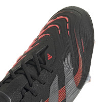 adidas Predator Elite Crampons Vissés Chaussures de Foot (SG) Noir Gris Rouge