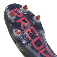 adidas Predator Elite Crampons Vissés Chaussures de Foot (SG) Noir Gris Rouge