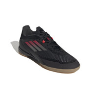 adidas F50 League Chaussures de Foot en Salle (IN) Noir Rouge Argenté