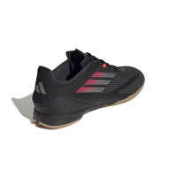 adidas F50 League Chaussures de Foot en Salle (IN) Noir Rouge Argenté