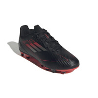 adidas F50 Club Gras / Kunstgras Voetbalschoenen (MG) Kids Zwart Rood Zilver