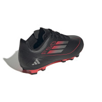 adidas F50 Club Gras / Kunstgras Voetbalschoenen (MG) Kids Zwart Rood Zilver