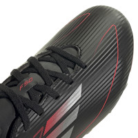 adidas F50 Club Gras / Kunstgras Voetbalschoenen (MG) Kids Zwart Rood Zilver