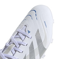 adidas Predator League Gazon Naturel Gazon Artificiel Chaussures de Foot (MG) Enfants Blanc Argenté Bleu