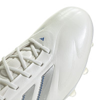 adidas Copa Pure III Elite Gazon Naturel Chaussures de Foot (FG) Blanc Argenté Bleu