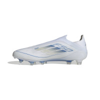 adidas F50 Elite Veterloze Gras Voetbalschoenen (FG) Wit Blauw Zilver