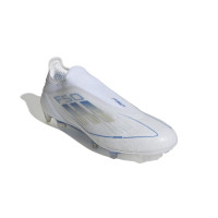 adidas F50 Elite Veterloze Gras Voetbalschoenen (FG) Wit Blauw Zilver