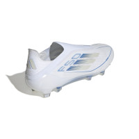 adidas F50 Elite Veterloze Gras Voetbalschoenen (FG) Wit Blauw Zilver