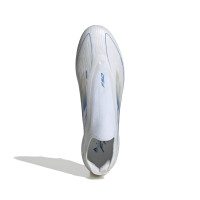adidas F50 Elite Veterloze Gras Voetbalschoenen (FG) Wit Blauw Zilver