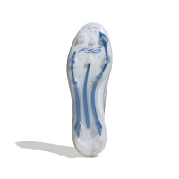 adidas F50 Elite Veterloze Gras Voetbalschoenen (FG) Wit Blauw Zilver