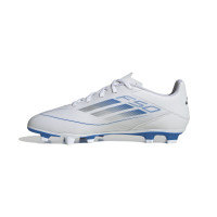adidas F50 Club Gras / Kunstgras Voetbalschoenen (MG) Wit Blauw Zilver