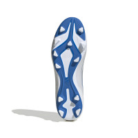 adidas F50 Club Gras / Kunstgras Voetbalschoenen (MG) Wit Blauw Zilver