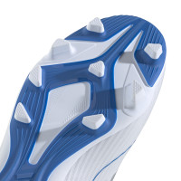 adidas F50 Club Gras / Kunstgras Voetbalschoenen (MG) Wit Blauw Zilver